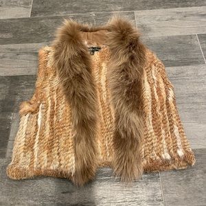 Elizabeth and James fur cropped vest